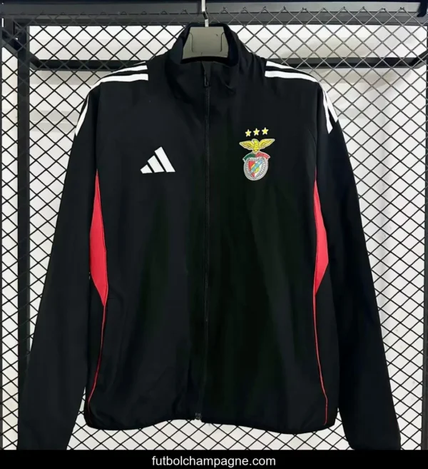 25_26 Benfica BLACK Full Zipper Windbreaker - Image 3