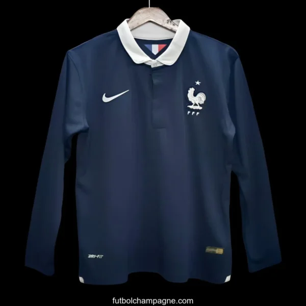 Retro 2014 France Home Long Sleeve Jersey - Image 3