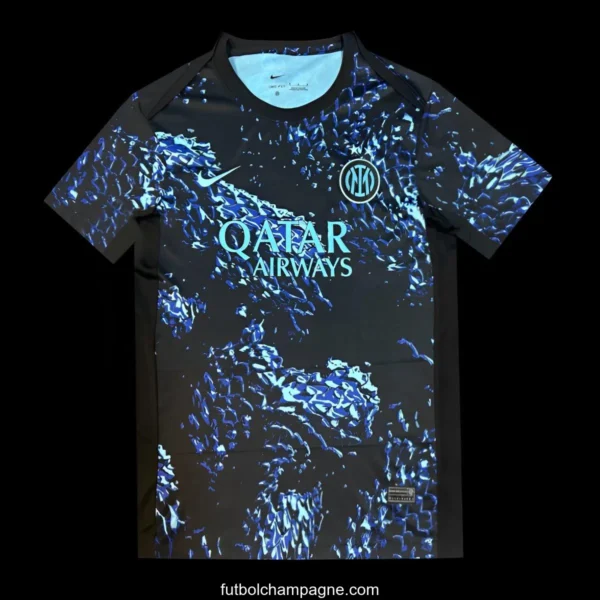 25_26 Inter Milan Black with Blue Snake Pattern Jersey - Image 4
