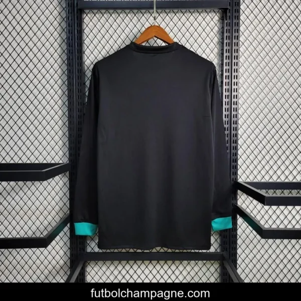 Retro Long Sleeve 17-18 Real Madrid Away Black Jersey - Image 8