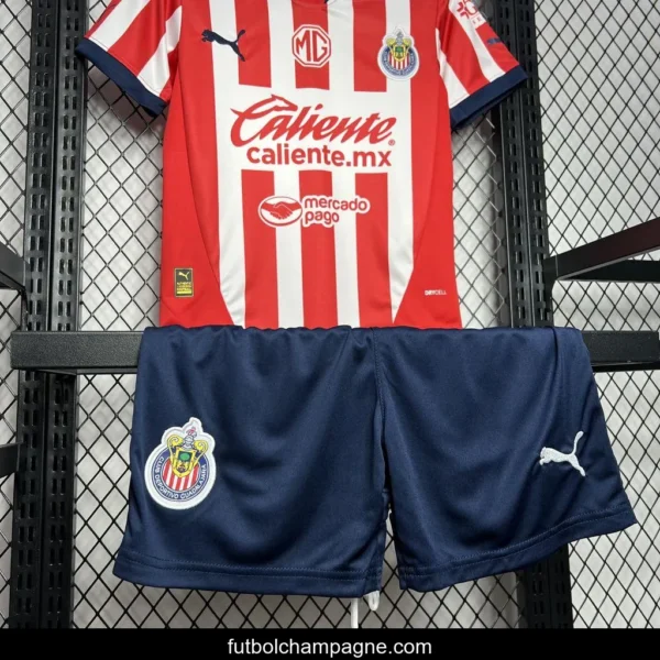 24_25 Kids Chivas Guadalajara Home Jersey - Image 6