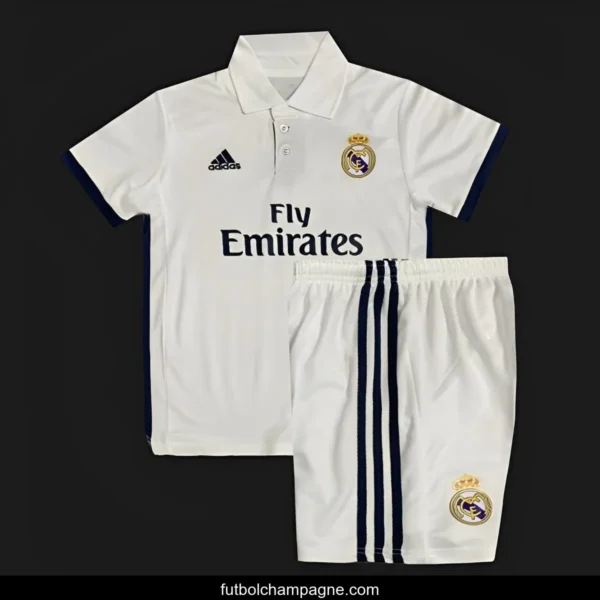 Retro 16_17 Kids Real Madrid Home Jersey - Image 3
