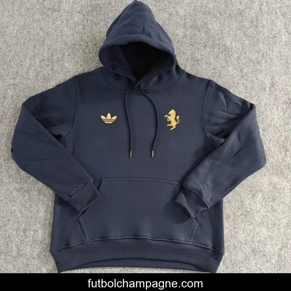 2024 Juventus Black_Navy_Grey_Beige_White Hoodie With Golden Badge - Image 13