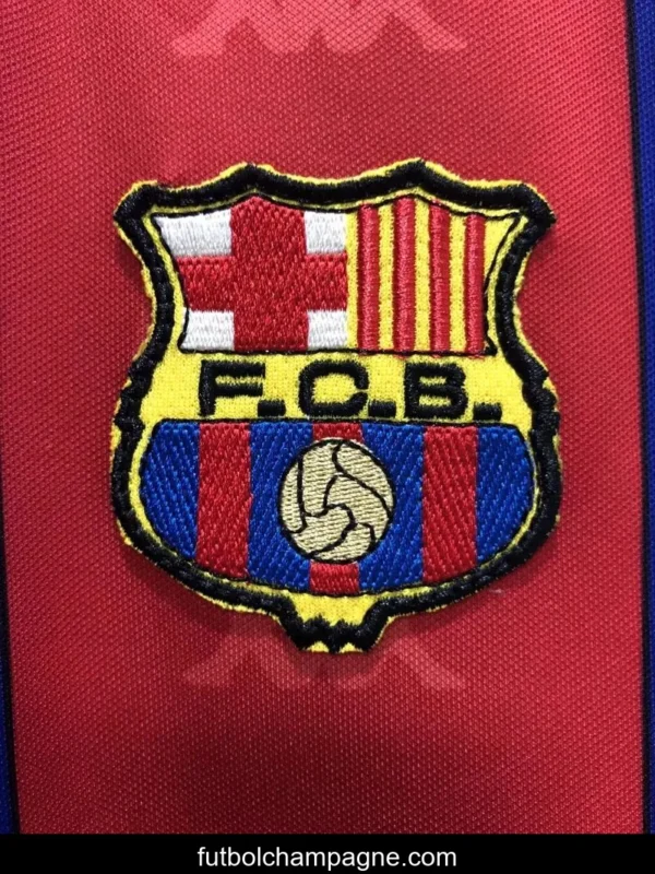 Retro 96_97 Long Sleeve Barcelona Home Soccer Jersey - Image 7