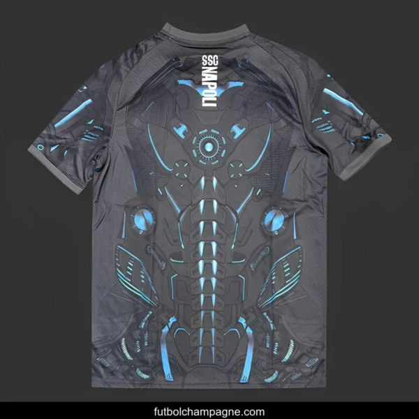 25_26 Napoli EA7 Gray with Robotic Armor Pattern Jersey - Image 2