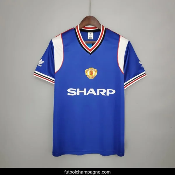 Retro Manchester United 85_86 away blue Soccer Jersey - Image 8
