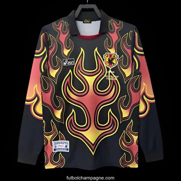 Retro 1998 Japan Goalkeeper Red Flame Long Sleeve Jersey - Image 11