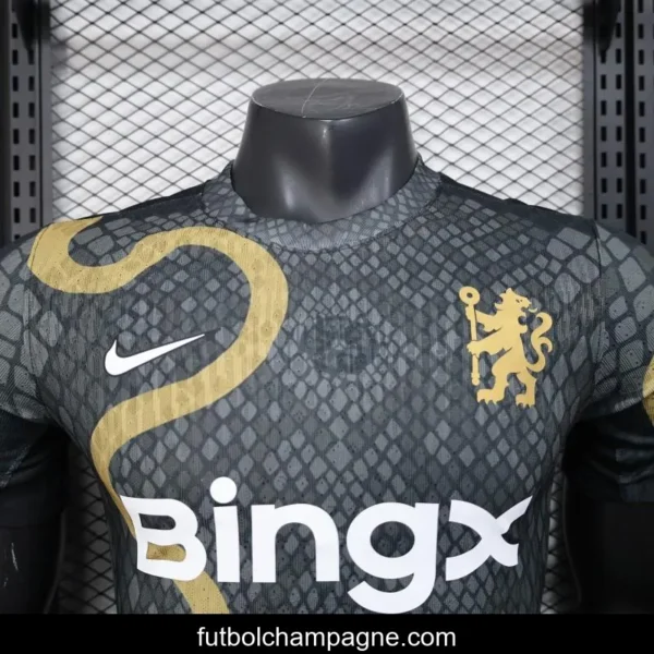 Player Version 25_26 Chelsea Bingx Black with Snake Pattern Design Jersey - Image 9