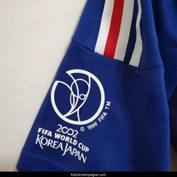 Retro 2002 France Home Soccer Jersey - Image 4