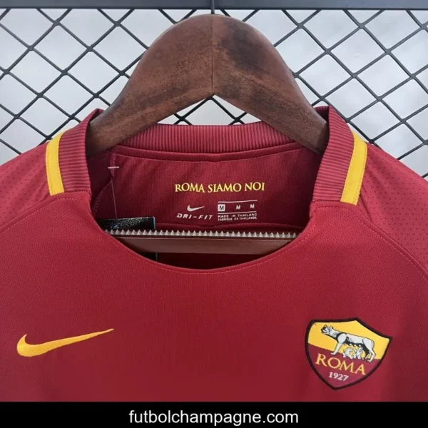 Retro 17_18 Roma Home Long Sleeve Jersey - Image 7
