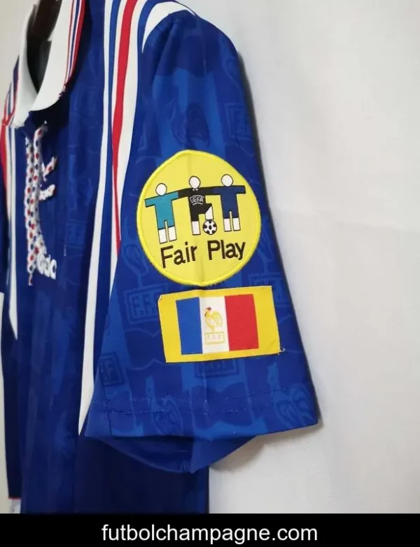 Retro 1996 France Home Jersey With EURO 1996 Patch - Image 5