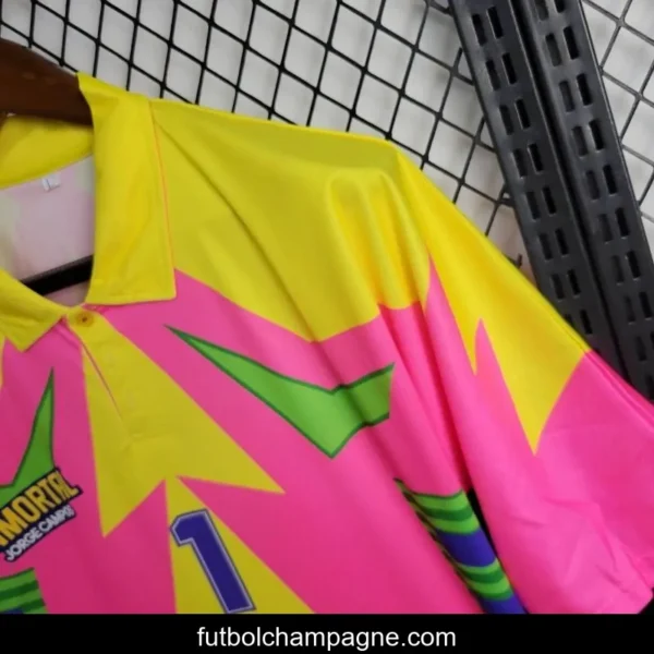 Retro 1998 Mexico Goalkeeper CAMPOS 1 WORLD CUP CAMPOS 1 Home Pink Jersey - Image 7