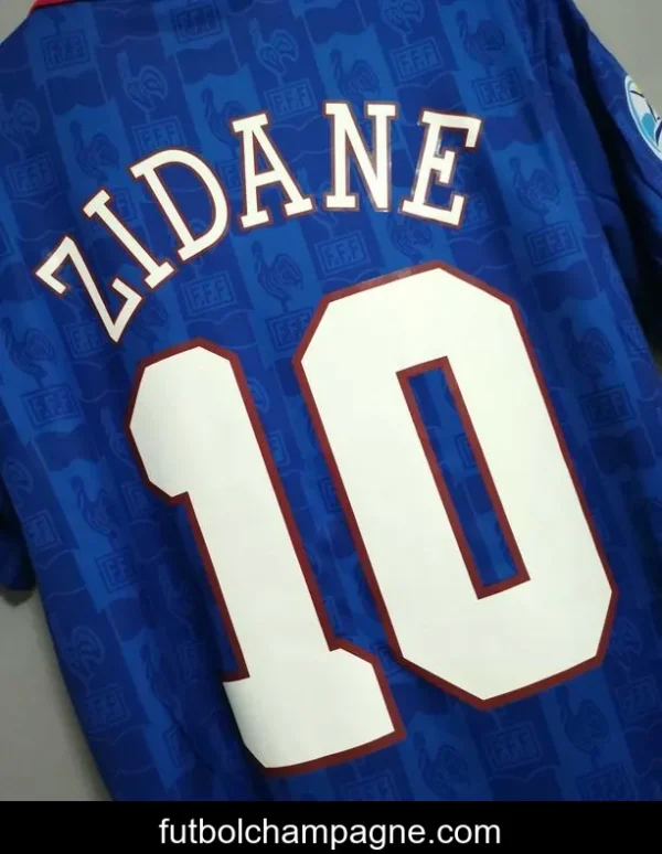 Retro 1996 France Home Jersey With EURO 1996 Patch - Image 6