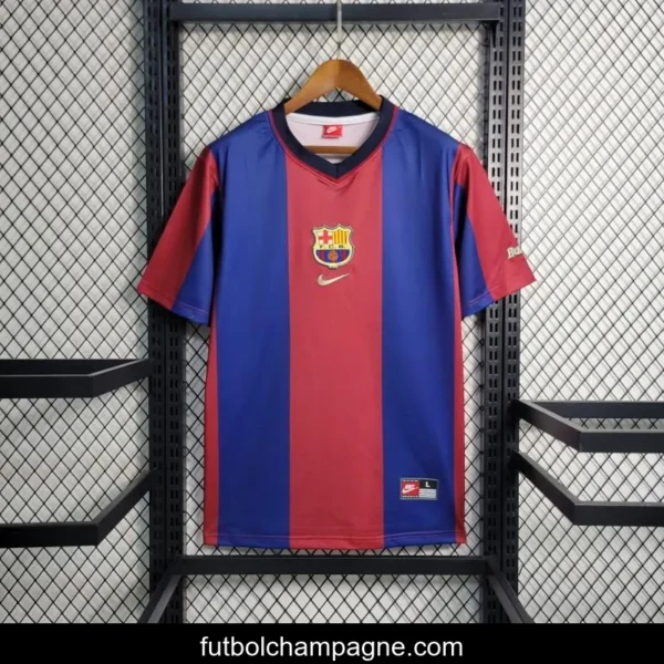 Retro 98-99 Barcelona Home Soccer Jersey - Image 9