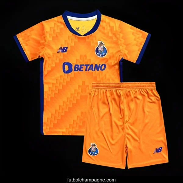 24_25 Kids Porto Away Yellow Jersey - Image 3