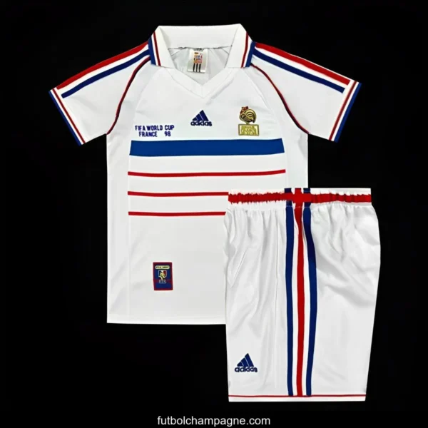 Retro 1998 Kids France Away White Jersey - Image 3