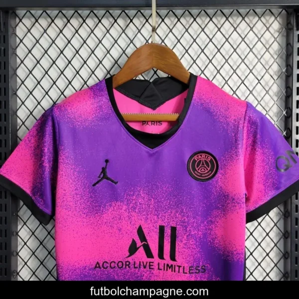 Retro 20-21 Kids PSG Paris Forth Pink Jersey - Image 13