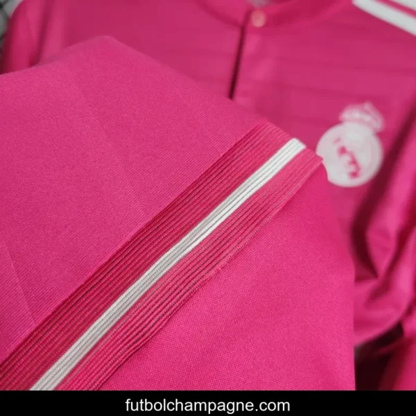 Retro 14-15 Long Sleeve Real Madrid Away Pink Jersey - Image 12