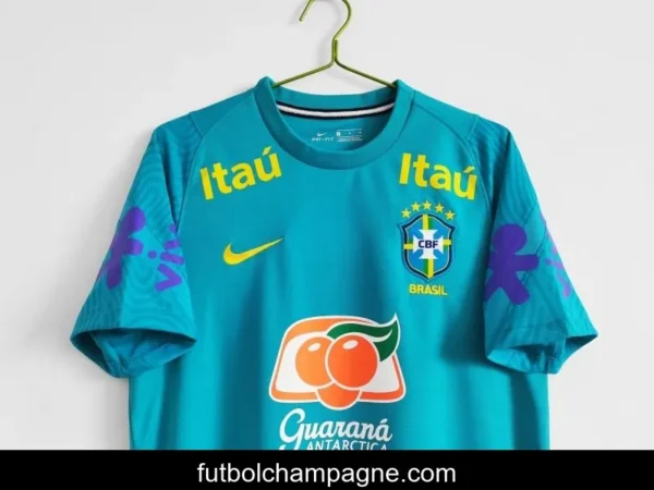 Retro 2021 Brazil Blue Training Jersey - Image 12