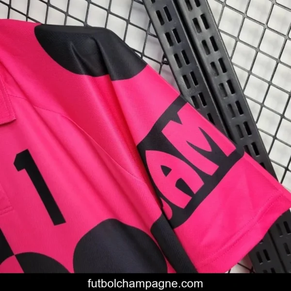 Retro 1998 Mexico CAMPOS 1 Home Black Pink Jersey - Image 8