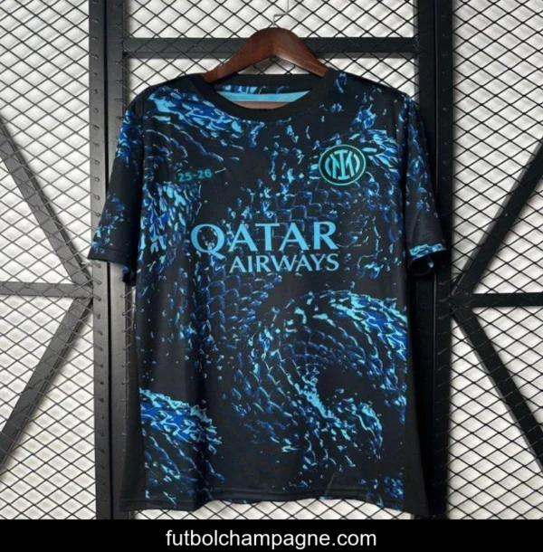 25_26 Inter Milan Black with Blue Snake Pattern Jersey - Image 6