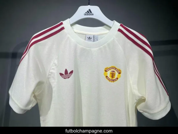 24_25 Manchester United Cotton Beige T-shirt Jersey - Image 8
