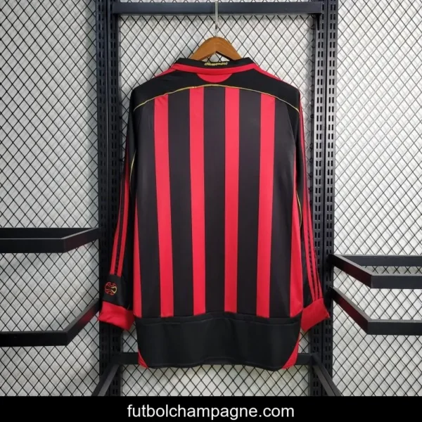 Retro Long Sleeve 2006-07 AC Milan Home Jersey - Image 11