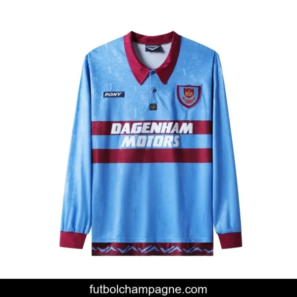 Retro 95_97 West Ham United Long Sleeve Away Blue Jersey - Image 13
