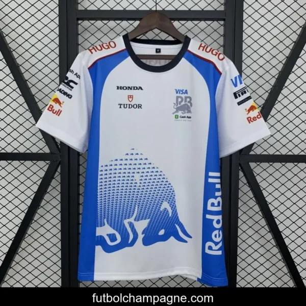 2025 F1 Formula RedBULL White_Blue T-Shirt - Image 8