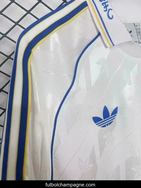 24_25 Leeds United Adidas LFSTR Retro Long Sleeve White Jersey - Image 8