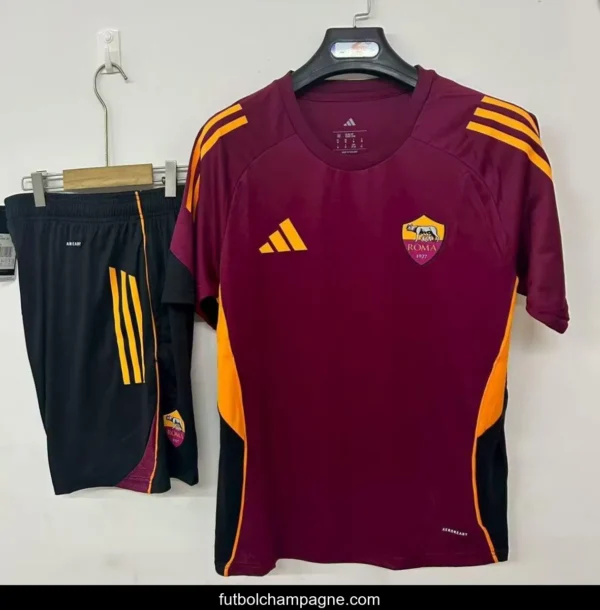 25_26 Roma Pre-Match Jersey Red+ Shorts - Image 3