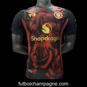 Player Version 25_26 Manchester United Y3 Black with Red Dragon Pattern Jersey