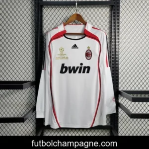 Retro Long Sleeve 2006-07 AC Milan Away White Jersey