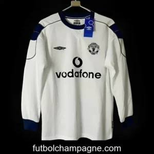 Retro 00_01 Manchester United Away Long Sleeve White Jersey