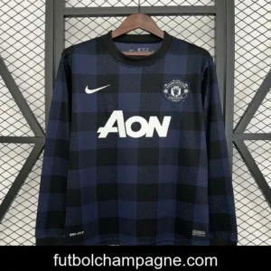 13_14 Retro Manchester United Long Sleeve Black Jersey