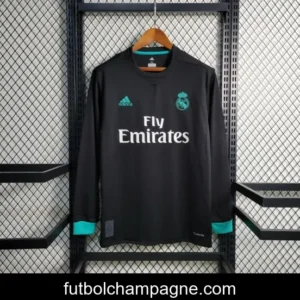 Retro Long Sleeve 17-18 Real Madrid Away Black Jersey