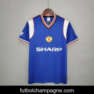 Retro Manchester United 85_86 away blue Soccer Jersey
