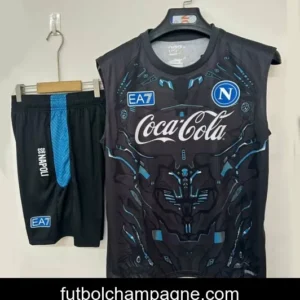 25_26 Napoli Black Vest Jersey Black+ Shorts