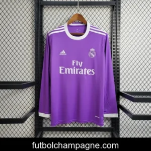 Retro Long Sleeve Real Madrid 17_18 Away Purple Jersey