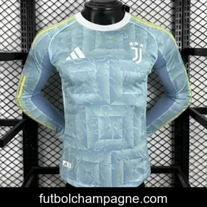 Player Version 25_26 Juventus Away Blue Long Sleeve Jersey