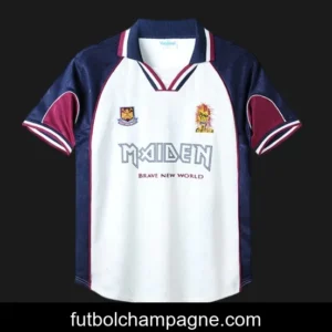 Retro 99_01 West Ham X Iron Maiden Away White Jersey