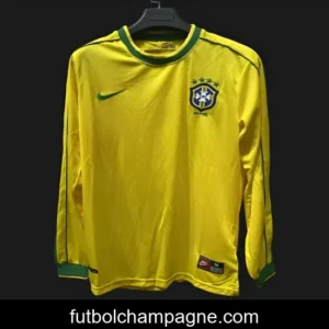 Retro 1998 Brazil Home Long Sleeve Jersey
