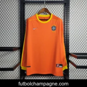 Retro Long Sleeve 1998 Brazil Goalkeeper Orange Jersey
