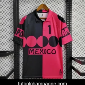 Retro 1998 Mexico CAMPOS 1 Home Black Pink Jersey