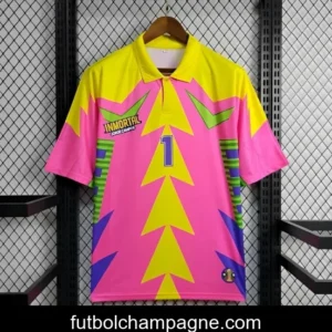 Retro 1998 Mexico Goalkeeper CAMPOS 1 WORLD CUP CAMPOS 1 Home Pink Jersey