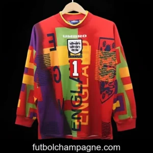Retro 1996 England Red Goalkeeper Long Sleeve Jersey