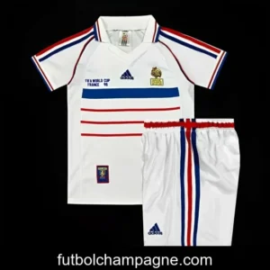 Retro 1998 Kids France Away White Jersey