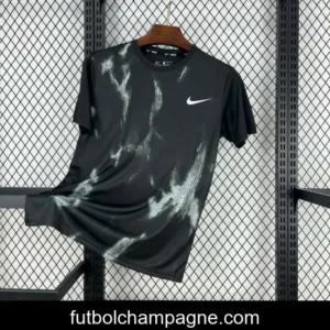 2025 NIKE Training Black with Abstract Paint Pattern T-Shirt 1045