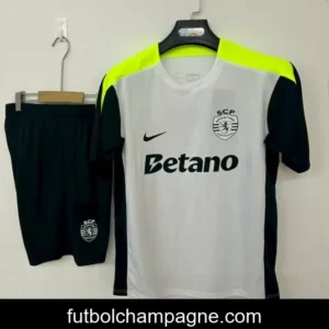 25_26 Sporting Lisbon Pre-match Training Jersey Off-white+Shorts