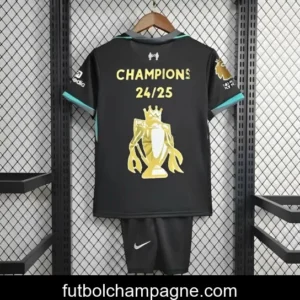 24_25 Kids Liverpool Away Black Jersey With Champion Printing
